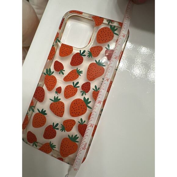 Cute Clear Red Transparent Strawberry iPhone 12 Pro Max phone case trendy - Picture 3 of 4